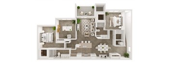 a floor plan of a house with bedrooms and a living room