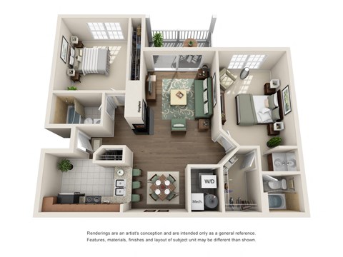 Green Trails Dorchester two bedroom apartment floor plan