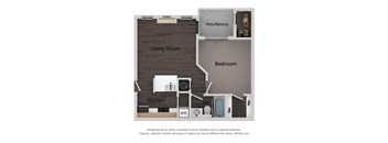 this is a 3d floor plan of a bedroom apartment