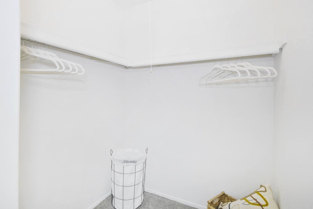 walk-in closet in an apartment at The Maxwell