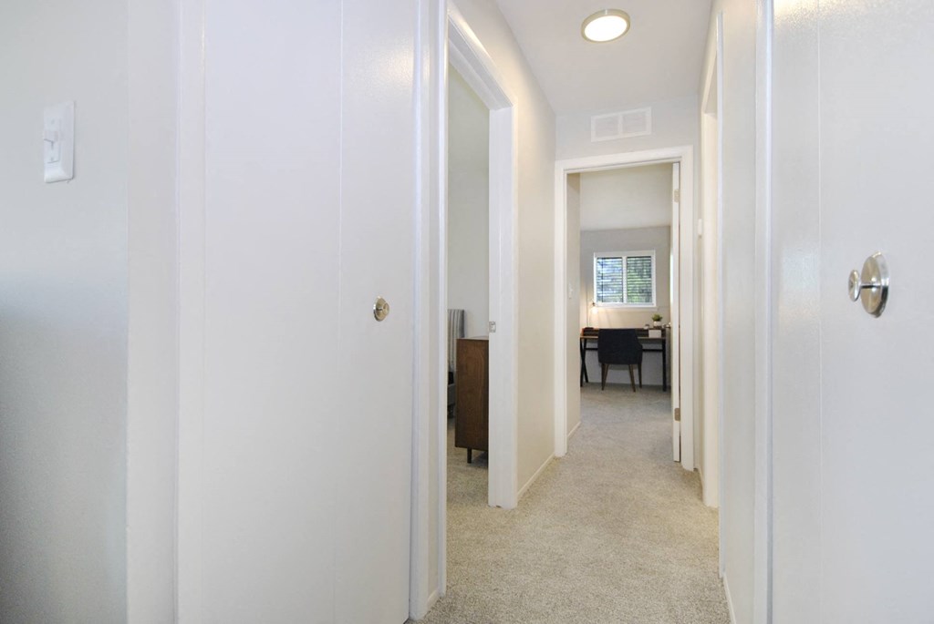hallway of an apartment at The Maxwell in Romulus