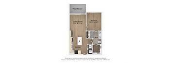 platform floor plan  studio  503 square feet  the villas at spring creek