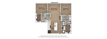 bedroom floor plan  the gallery residences  460 sq ft