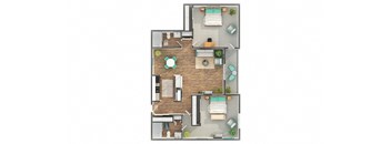 The Bennington's Ten 30 Split two bedroom apartment floor plan