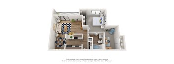 The Bennington's Eight 40 one bedroom apartment floor plan