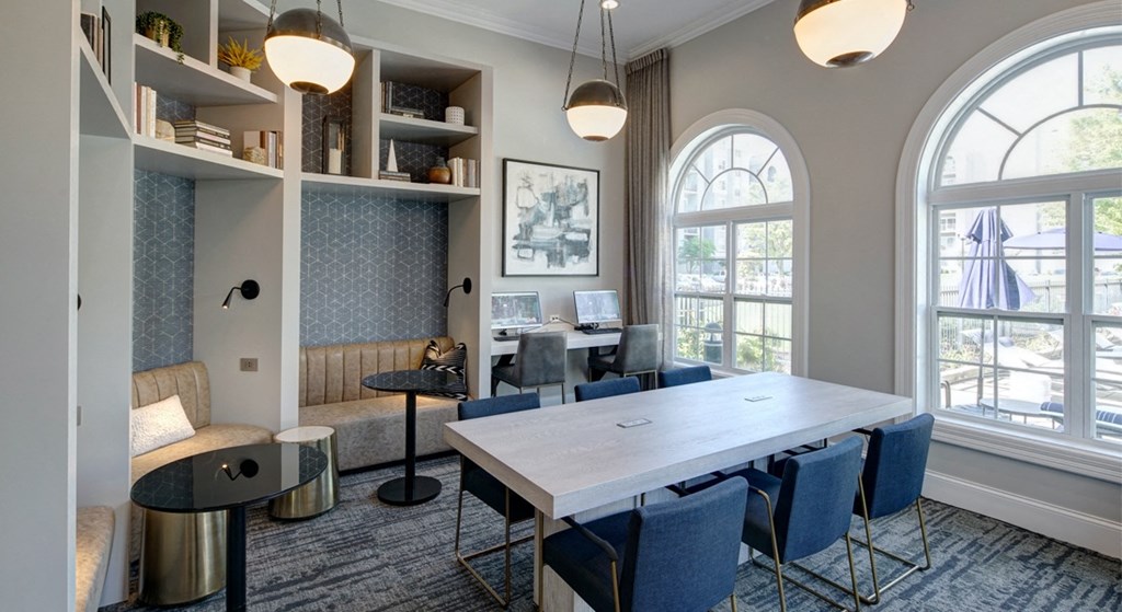 Private lounge nooks and work stations at The Mil'Ton in Vernon Hills