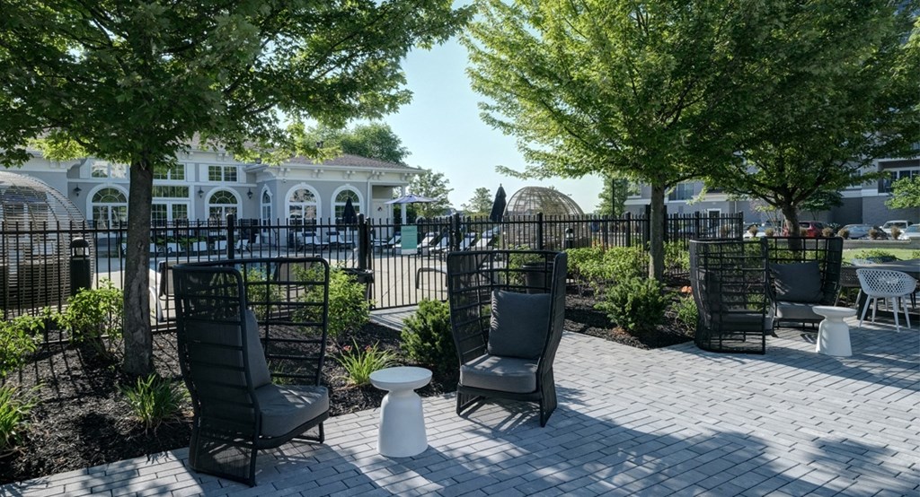 Exterior patio outside of the pool area at The Mil'Ton