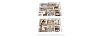 A set of four images showing different floor plans of a house.