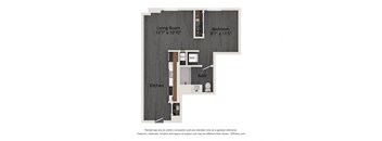 figured floor plan  1 bedroom  1190 square feet  the residences at