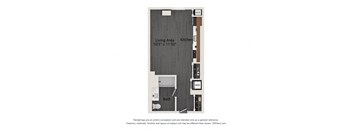 a floor plan of a studio apartment