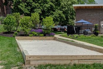 bocce ball court at Willow Crossing Apartments
