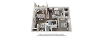 2Bd2Ba PINE Floor Plans at Brookdale on the Park, Naperville, IL, 60563