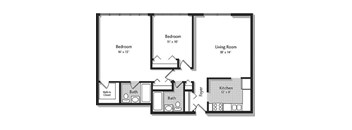 A black and white image of a floor plan for a house.