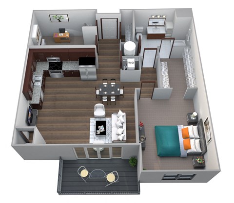 Walnut with den B5S floor plan at 360 at Jordan West best new apartments West Des Moines IA 50266
