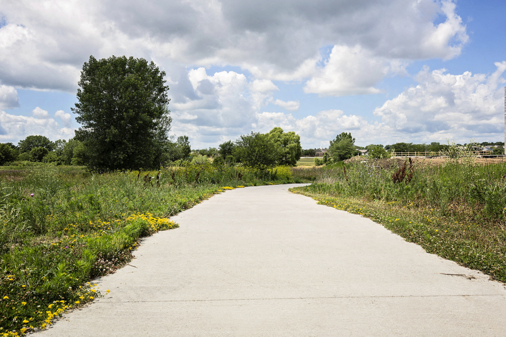 Large bike trail next at 360 at Jordan West best new apartments West Des Moines IA 50266