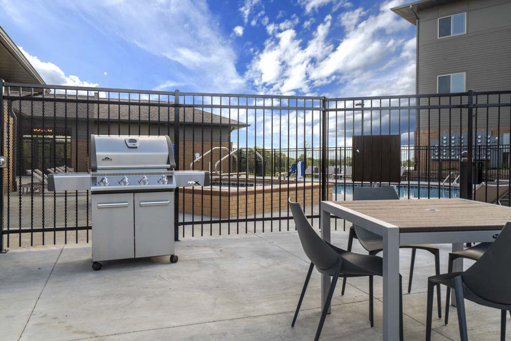 Outdoor grill at 360 at Jordan West best new apartments West Des Moines IA 50266