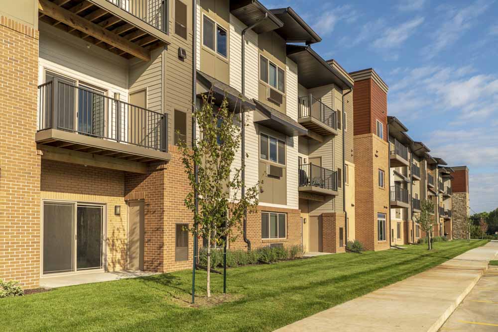 Exterior view of 360 at Jordan West best new apartments West Des Moines IA 50266