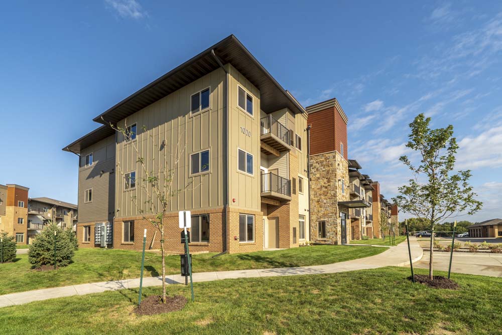 Exterior view of 360 at Jordan West best new apartments West Des Moines IA 50266