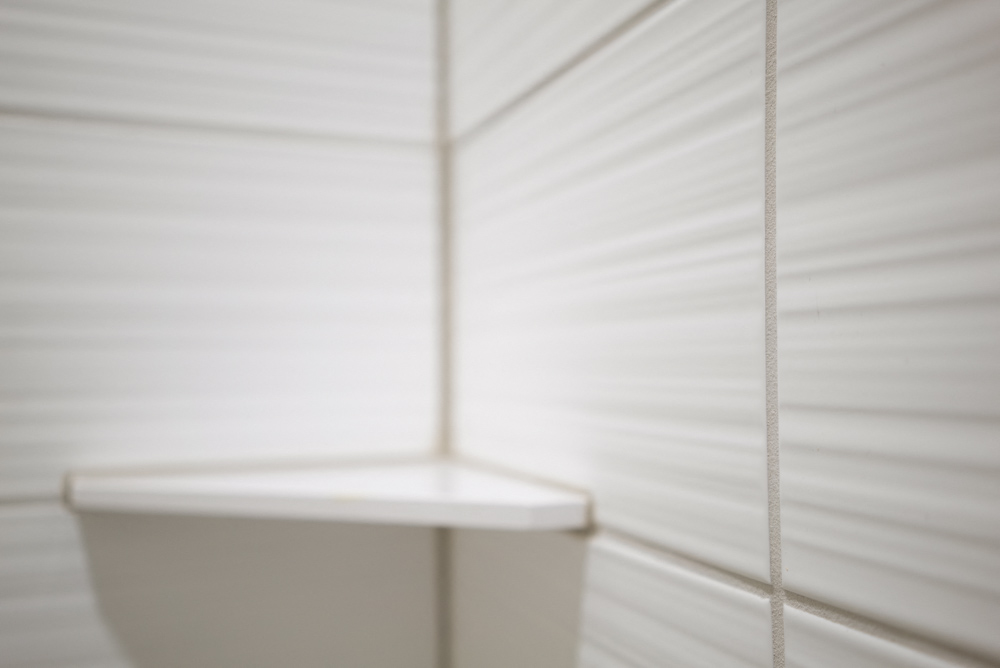 Tile shower in premium unit at Ascend at Woodbury new luxury apartments in Woodbury MN 55129