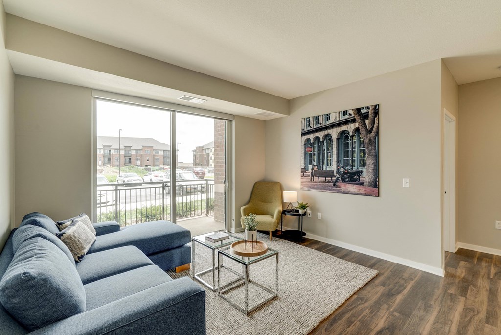 Living room of 2-bedroom apartment for rent at Ascend at Woodbury in MN