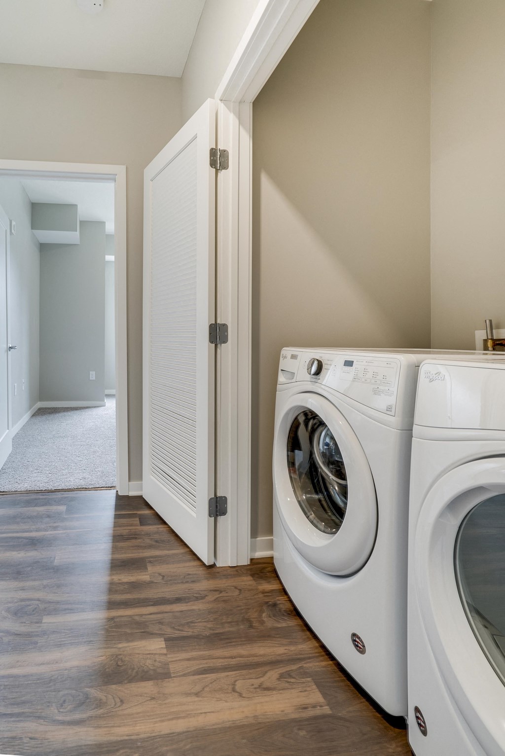 Washer and dryer included in this two bedroom at Ascend at Woodbury