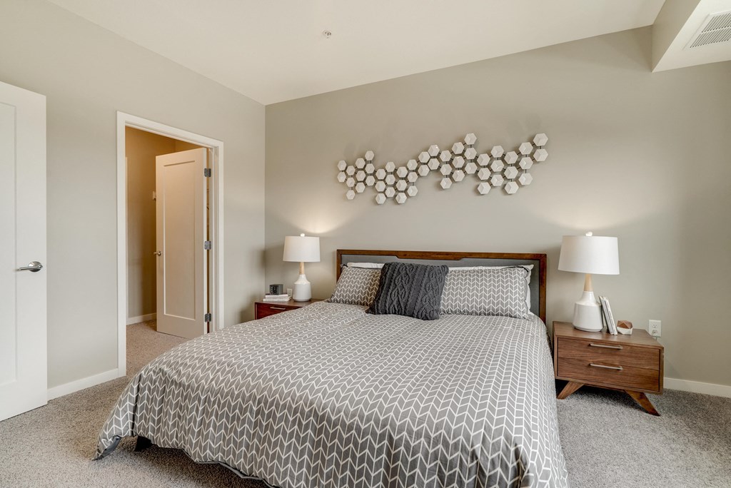 Large walk-in closet at Ascend at Woodbury apartments in MN.