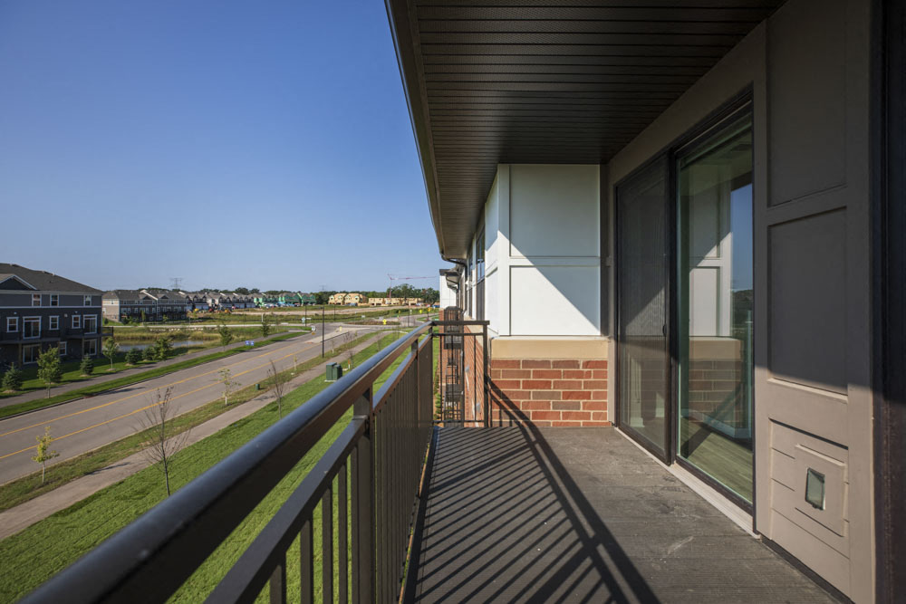 Private balcony view at new luxury apartments Ascend at Woodbury