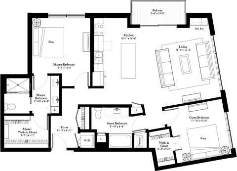Prairie Clover apartment floor plan