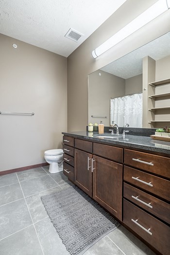 Interiors- Bathroom with large vanity for extra storage at the Villas of Omaha Butler Ridge in Omaha NE - Photo Gallery 8