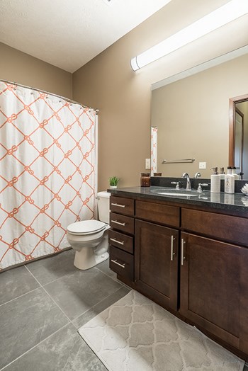 Interiors- Bathroom with lots of bright lighting at the Villas of Omaha Butler Ridge in Omaha NE - Photo Gallery 68