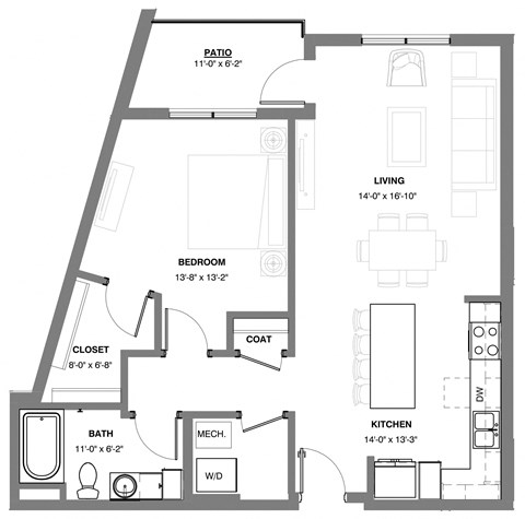 Eagle 1 bedroom apartment