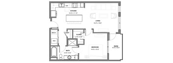 1 bedroom floor plan