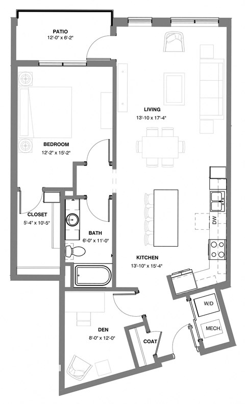 1 bedroom Wolf apartment