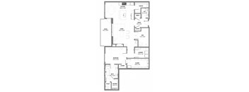 floor plan of one-bedroom with penthouse