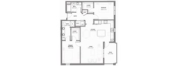 Prairie two bedroom apartment floor plan