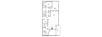 floor plan of two bedroom with den penthouse