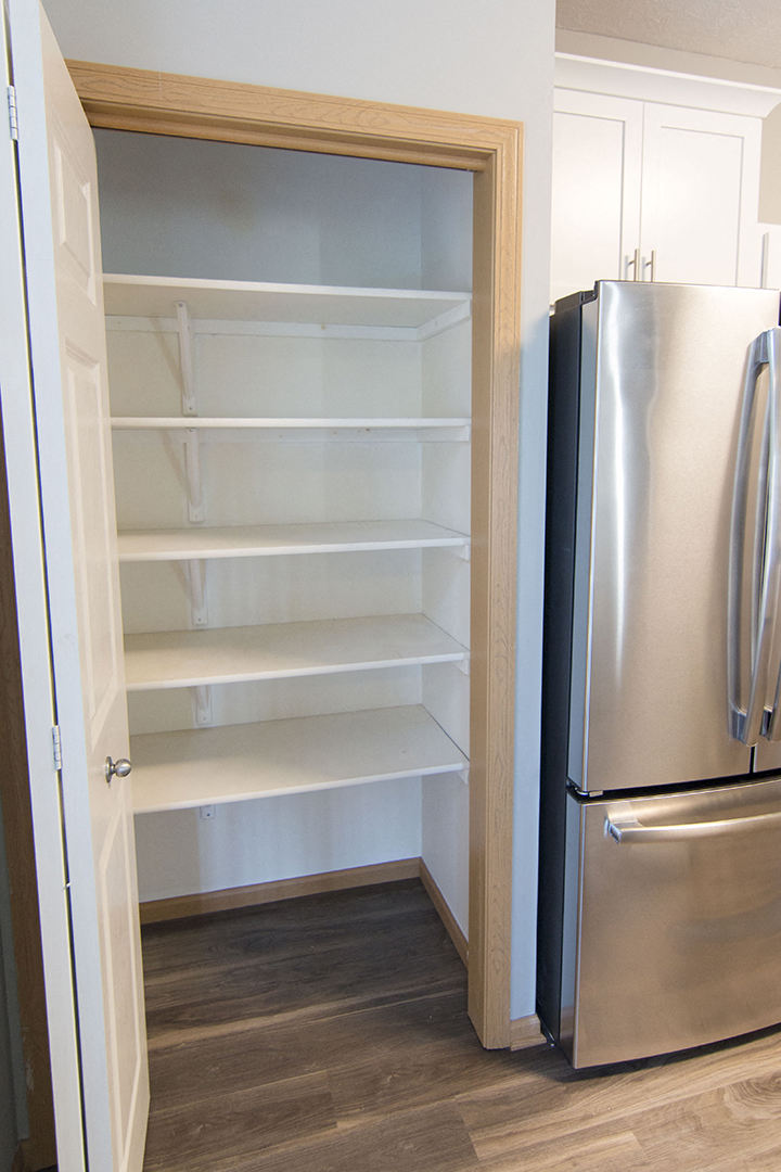 Large pantry in kitchen for extra storage at Cascade Pines Town-homes Lincoln Nebraska