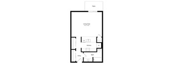 the studio Butler floorplan at the Fountain Glen Apartments in North Lincoln, NE