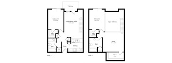 the 2-bedroom Dakota floorplan at the Fountain Glen Apartments in North Lincoln, NE