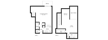 the 1-bedroom Dodge floorplan at the Fountain Glen Apartments in North Lincoln, NE