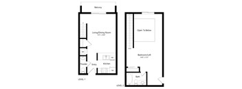 the 1-bedroom Lancaster floorplan at the Fountain Glen Apartments in North Lincoln, NE