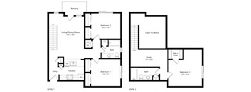 the 3-bedroom Merrick floorplan at the Fountain Glen Apartments in North Lincoln, NE