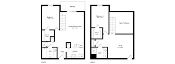 the 2-bedroom Pawnee floorplan at the Fountain Glen Apartments in North Lincoln, NE