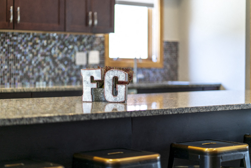 Close up of the kitchen in the clubhouse at Fountain Glen Apartments