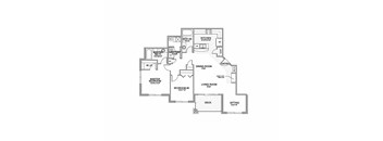 the 2-bedroom Alcove flat floorplan at Grand Legacy in West Omaha, NE
