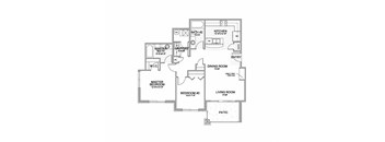the 2-bedroom Summit flat floorplan at Grand Legacy in West Omaha, NE