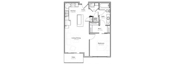 Bliss (B1-2) one bedroom one bathroom at Haven at Uptown