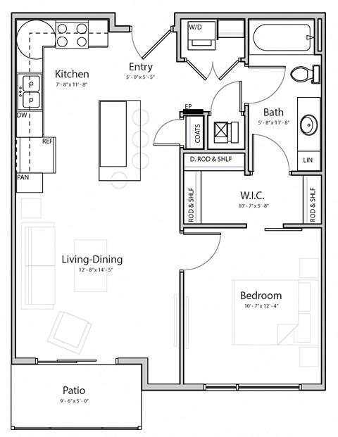 Bliss (B1-2) one bedroom one bathroom at Haven at Uptown