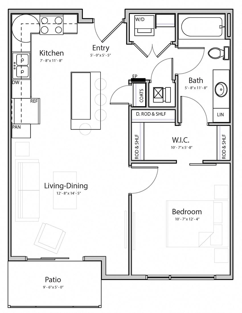 Bliss (B1-2) one bedroom one bathroom at Haven at Uptown