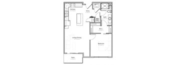 Bliss (B1-3) one bedroom one bathroom at Haven at Uptown